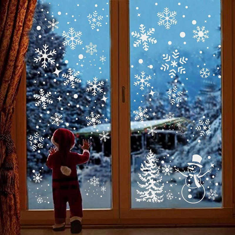 BANBBUR 6 Pcs Christmas Snowflake Stencils for Painting, Reusable Large Snowflakes Snowman Christmas Tree Stencils for Painting on Wood or Spray on Window - Image 2